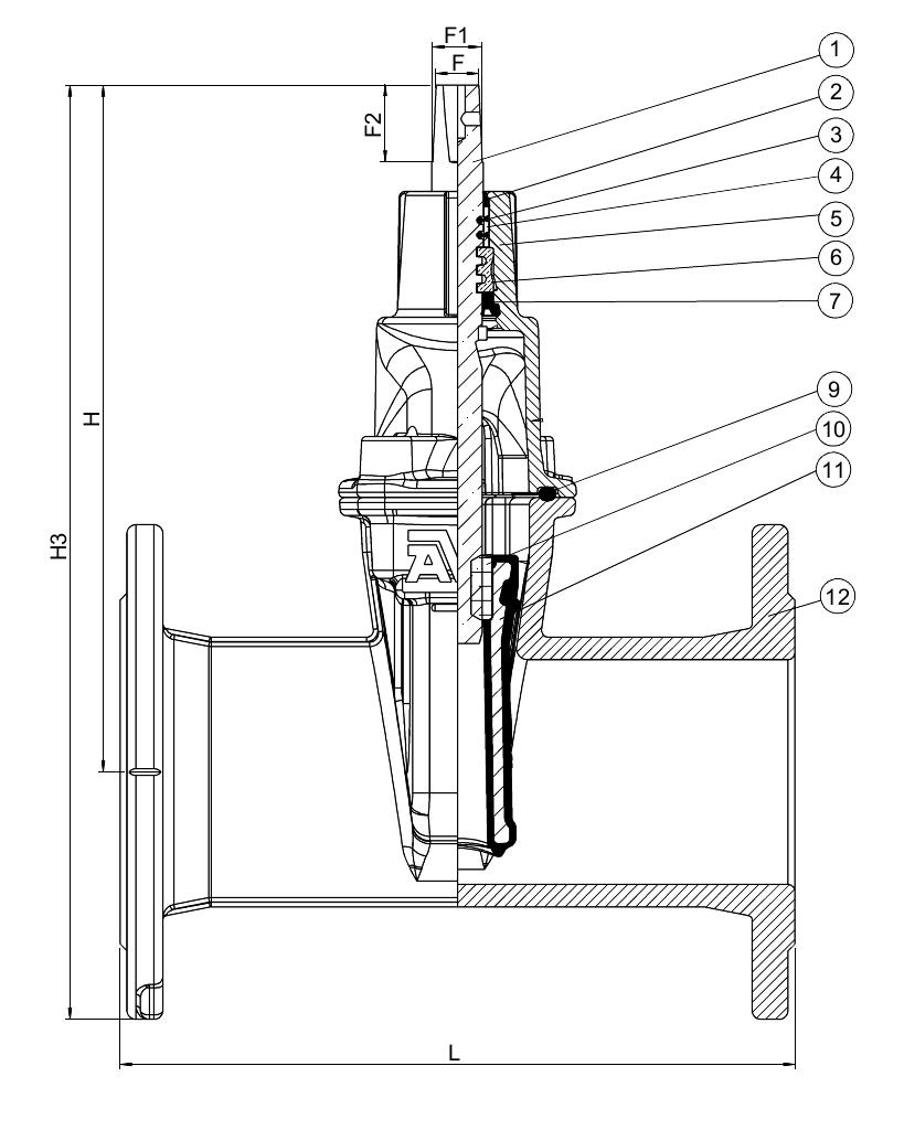 RSGV DN040 PN10/16 F5 CTC