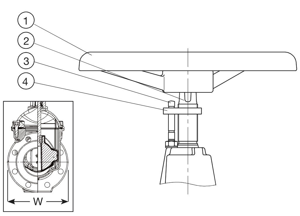 SCHUIFAFSLUITER, NBR, F5, HW/PI, DN50