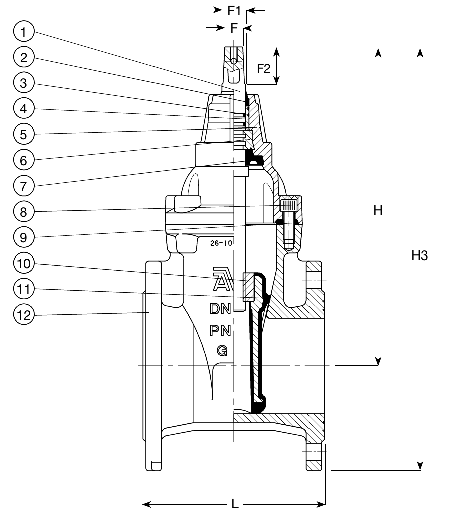 Fl.afsl.DN200 F4 PN10 NBR