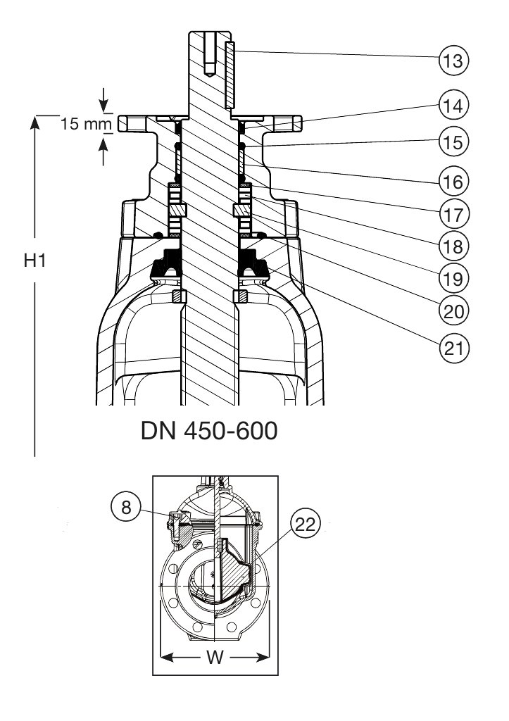 Fl.afsl.DN200 F4 PN10 NBR