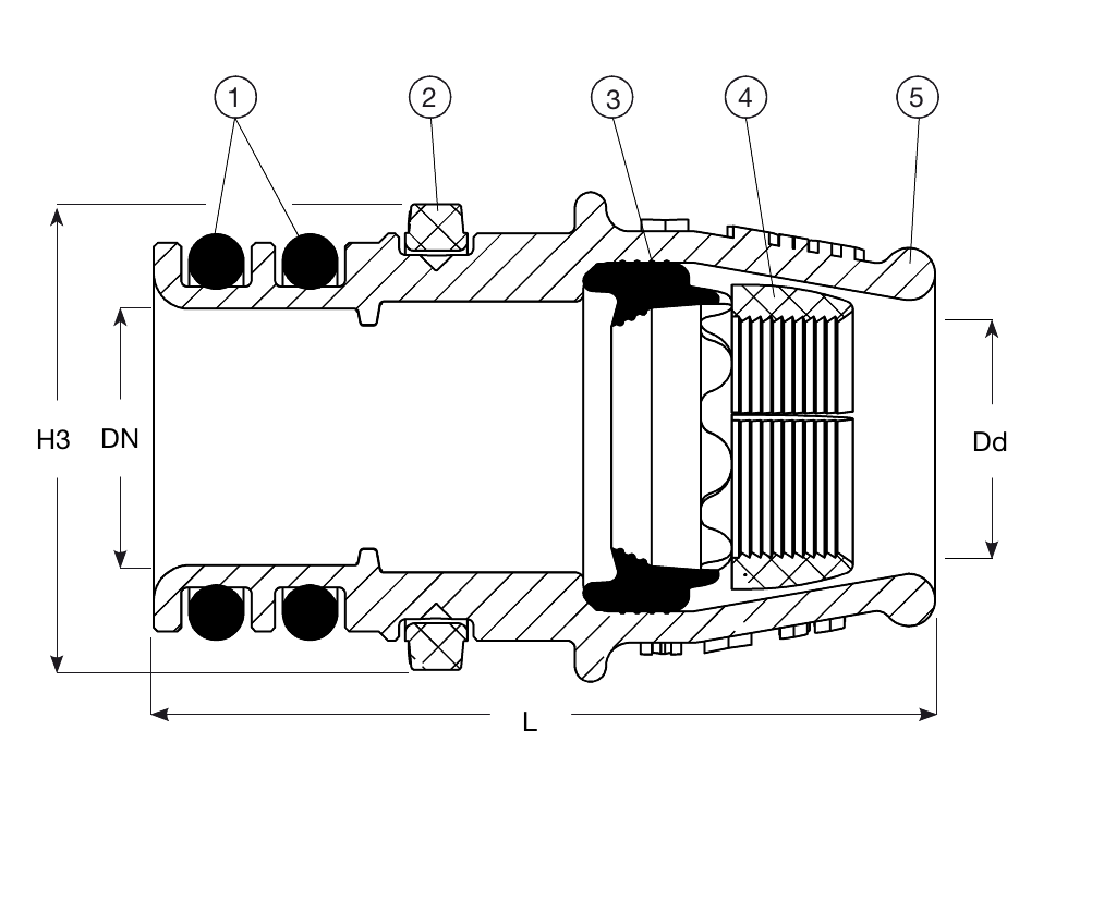 SUPA LOCK DIENSTKRAAN, EPDM, PUSH-FIT, PE50