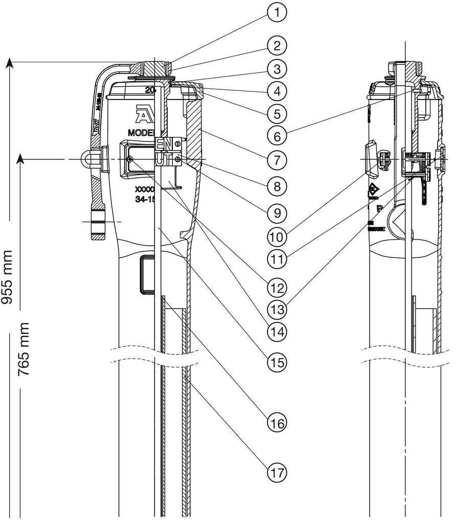 DN100 1625-2210MM POSTIND. RED