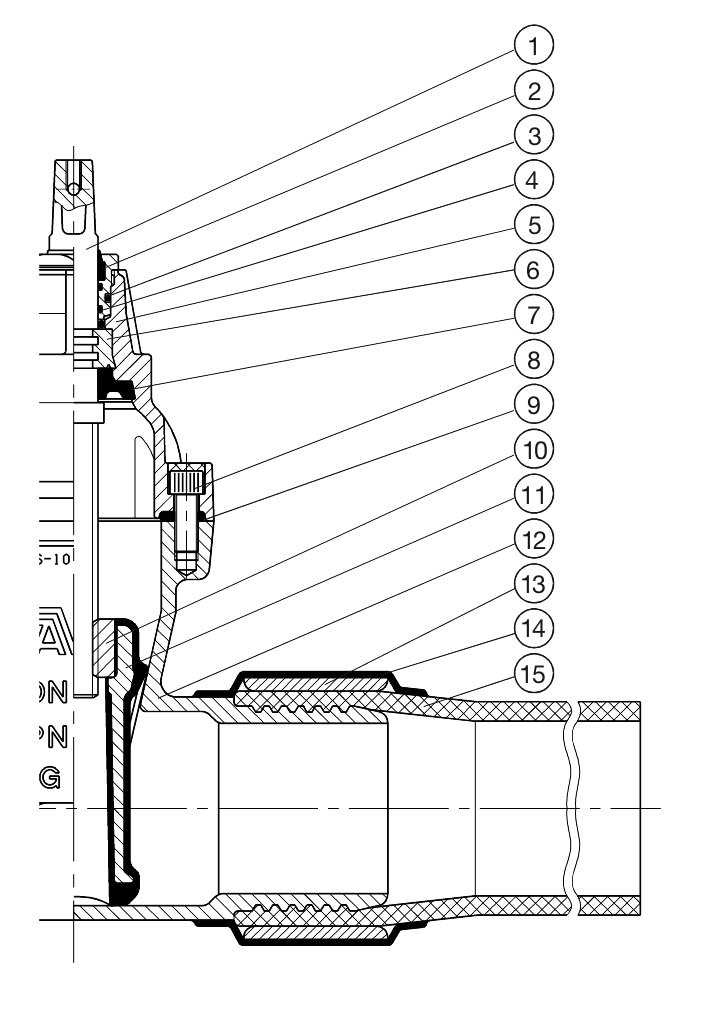 SCHUIFAFSLUITER , NBR - GAS, SDR11, PE90