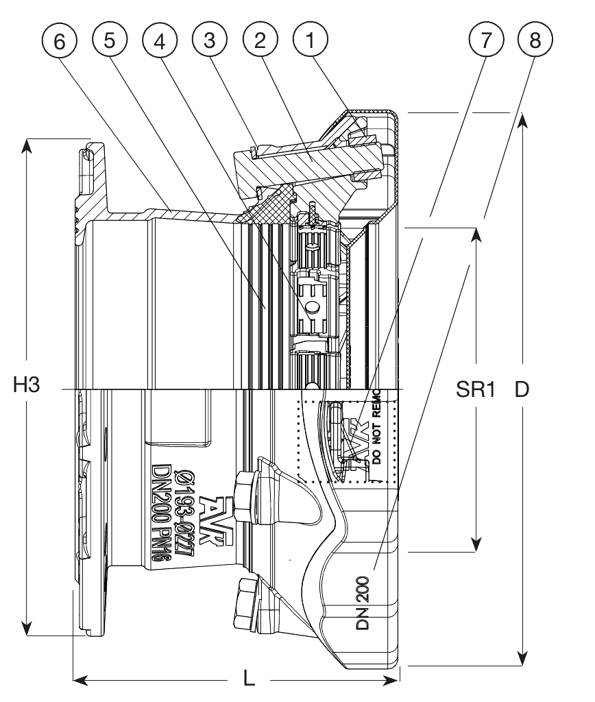 DN50 048-071 FLA. NBR/RAL5017 A2/A4