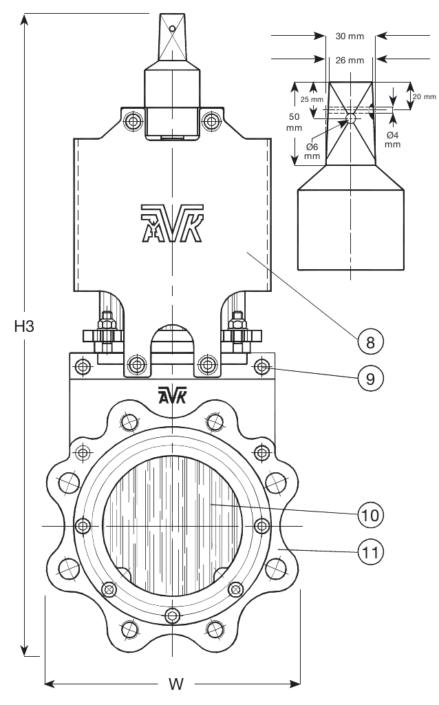 PR AVK GJS400 CUA DN150 NBR PN10/16 SS316