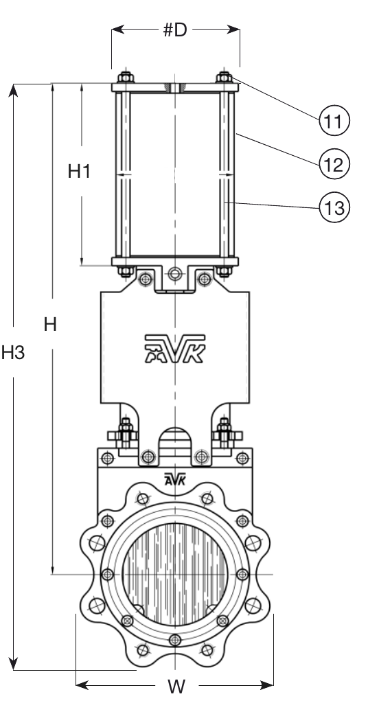 PR AVK GJS400 NDE DN350 NBR PN10 SS316