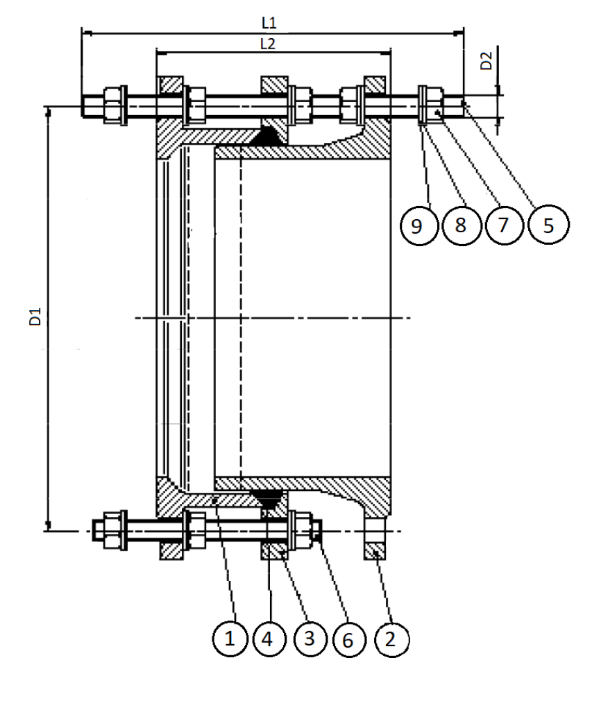 UITBOUWSTUK, EPDM, DN125