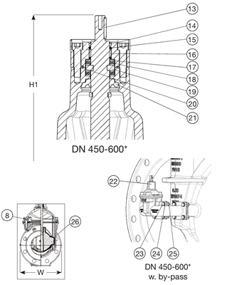 Fl.afsl.DN125 F5 PN16 EPDM
