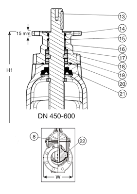 Fl.afsl.DN200 F4 PN10 NBR