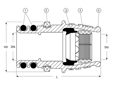 SUPA LOCK DIENSTKRAAN, EPDM, PUSH-FIT, PE50