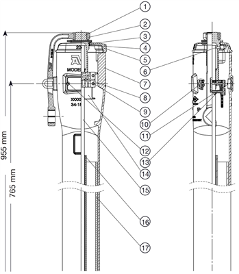 DN100 1625-2210MM POSTIND. RED