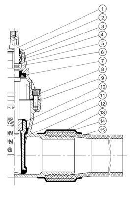 SCHUIFAFSLUITER , NBR - GAS, SDR11, PE110