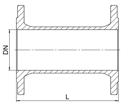DN050 L500 PN10/16 FF EP/EP