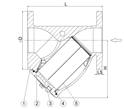 Y-FILTER, EPDM, PN16, DN125