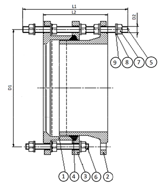UITBOUWSTUK, EPDM, DN125