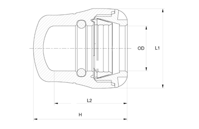 PUSH-FITKOPPELING, EINDKAP, PE25