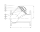 BALL CHECK VALVE, NBR, FLANGED, DN80